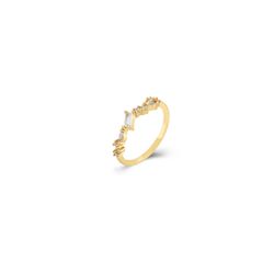 Anillo Plata Dorada Mujer ANZ0263DOXX10 Circonitas Baguette