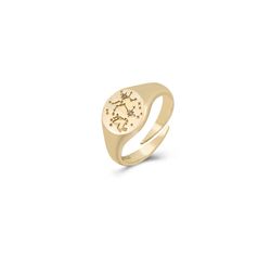 Anillo Plata Dorada Mujer ANZ0275DO Zodiaco Sagitario Circonita