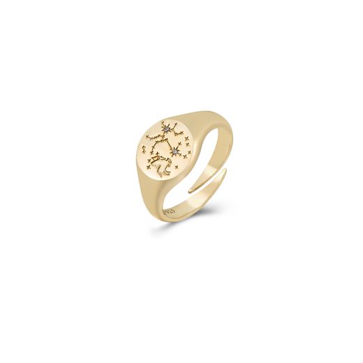Anillo Plata Dorada Mujer ANZ0275DO Zodiaco Sagitario Circonita