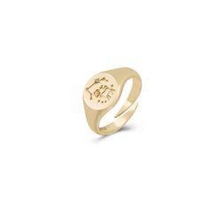 Anillo Plata Dorada Mujer ANZ0279DO Zodiaco Aries Circonita
