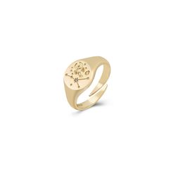 Anillo Plata Dorada Mujer ANZ0282DO Zodiaco Cáncer Circonita