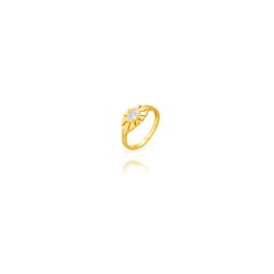 Anillo Plata Dorada Mujer ANZ0331DO12 Flor Circonita