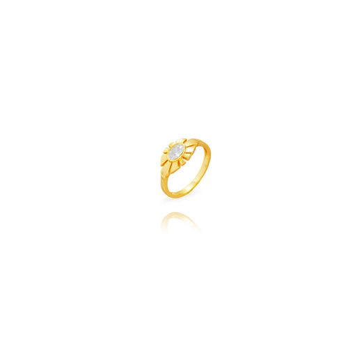 Anillo Plata Dorada Mujer ANZ0331DO12 Flor Circonita