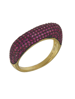 Anillo Plata Dorada Mujer PANI2223/C Circonitas rojas