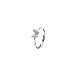 Anillo Plata Dorada R17074GP-11 Mariposa Con Circonitas