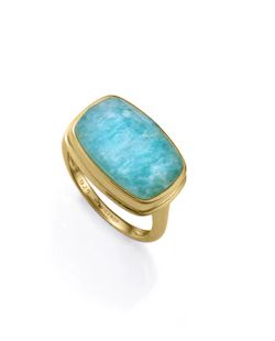 Anillo Plata Dorada Viceroy 2341A016-49 Piedra Natural Doblete Amazonita