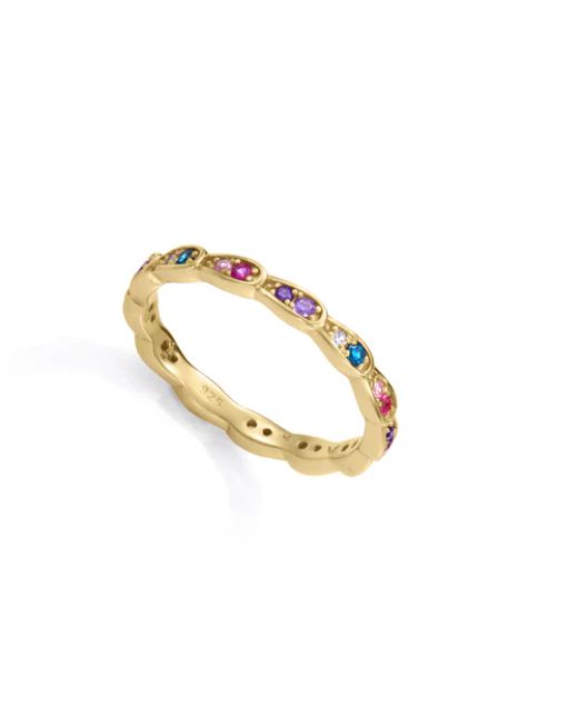 Anillo Plata Dorada Viceroy Mujer 2374A010-39 Circonitas Multicolor
