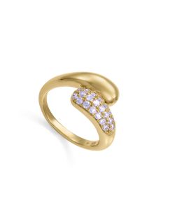 Anillo Plata Dorada Viceroy Mujer 2377A012-30 Bandas Encontradas C. Circonitas