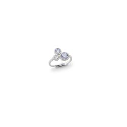 Anillo Plata J11717M17 Abierto Piedras Aguamarina Circonitas