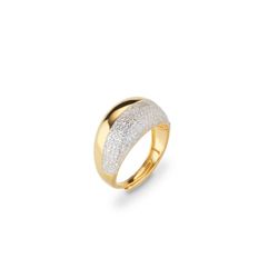 Anillo Plata Dorada J11770M15 Abierto Circonitas