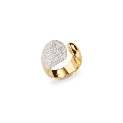 Anillo Plata Dorada J11772M17 Abierto Circonitas