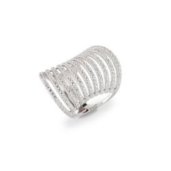 Anillo Plata J11773M17 Abierto Bandas Circonitas