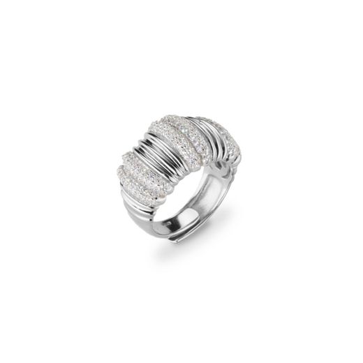 Anillo Plata J11776M15 Abierto Circonitas