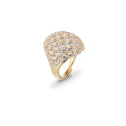 Anillo Plata Dorada J12018M17 Abierto Circonitas