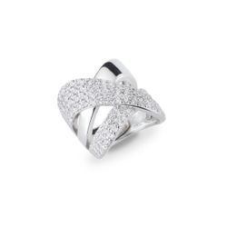 Anillo Plata J12751M12 Bandas Cruzadas Circonitas