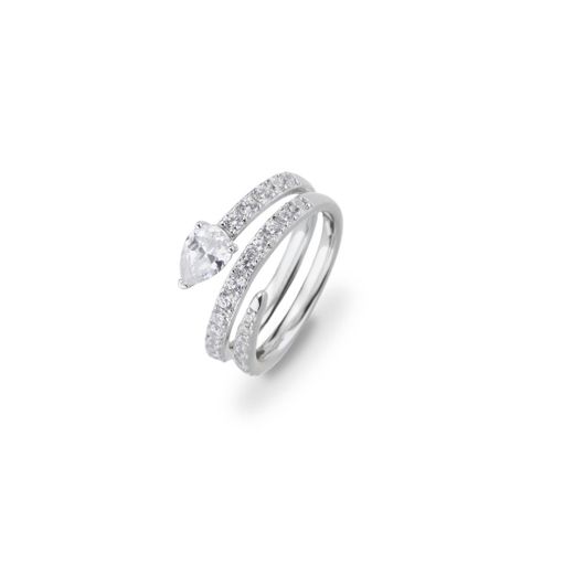 Anillo Plata J12803M12 Espiral Circonitas