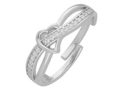 Anillo Plata Liska LAD7082AN Bandas Cruzadas Corazón Circonitas