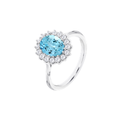 Anillo Plata Lotus LP3459-3/512 Circonitas Azul Cielo Bicolor Blancas