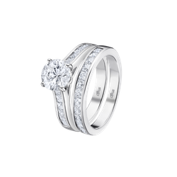 Anillo Plata Lotus LP3554-3/112 Doble - Circonitas