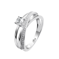 Anillo Plata Lotus LP3732-3/112 Bandas Cruzadas Circonitas