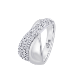 Anillo Plata Lotus LP3845-3/112 Bandas Cruzadas Circonitas