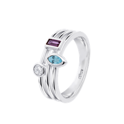 Anillo Plata Lotus LP3882-3/112 Circonitas Multicolor