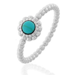 Anillo Plata Mujer AN00012RH10 Bola Piedra Mineral Turquesa