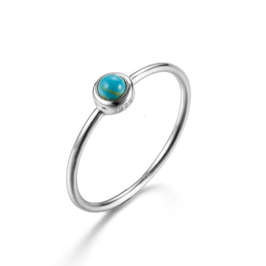 Anillo Plata Mujer AN00029RH14 Bola Piedra Mineral Turquesa
