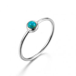 Anillo Plata Mujer AN00066RH14 Bola Piedra Mineral Turquesa