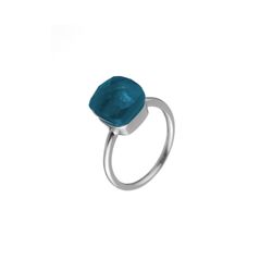 Anillo Plata Mujer ANM0005RH12ZA Piedra Mineral Zirconia Azul
