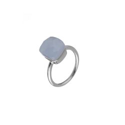 Anillo Plata Mujer ANM0005RH14CB Piedra Mineral Calcedonia Azul
