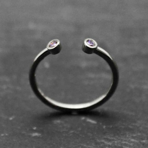 Anillo Plata Mujer ANM0007RH14AM Piedra Mineral Amatista