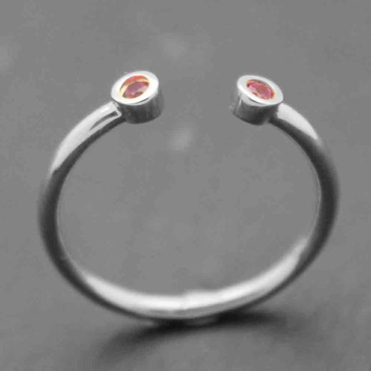 Anillo Plata Mujer ANM0007RH14RU Piedra Mineral Rubí
