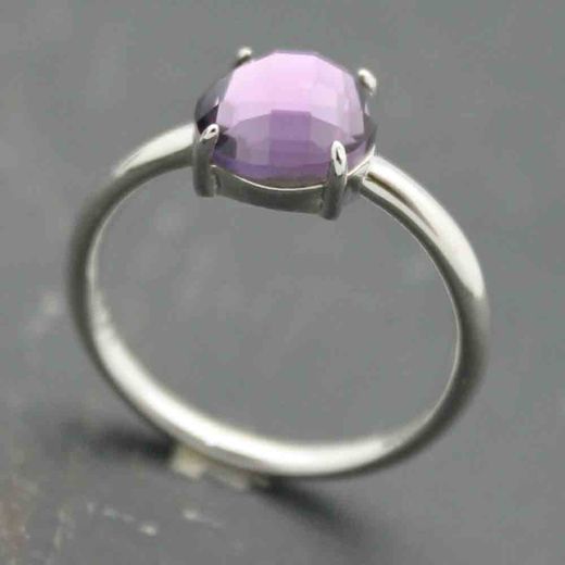 Anillo Plata Mujer ANM0008RH14AM Piedra Mineral Amatista