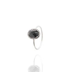 Anillo Plata Mujer ANM0014RH12OX Piedra Mineral Onix Negro