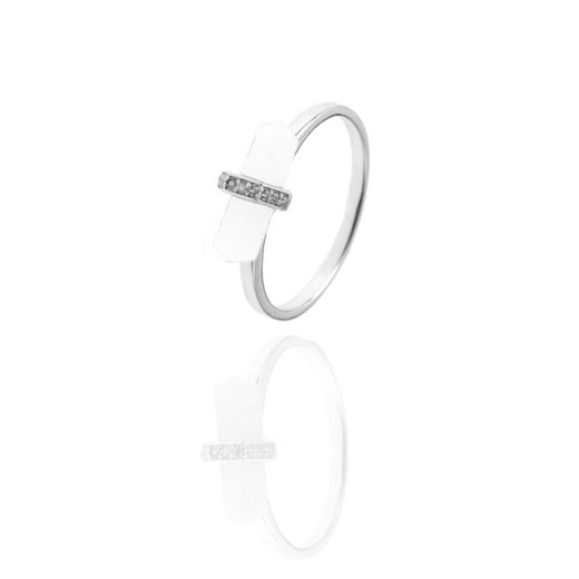 Anillo Plata Mujer ANM0015RH16 Piedra Mineral Cuarzo Blanco
