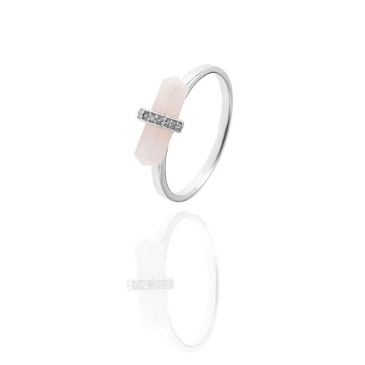Anillo Plata Mujer ANM0015RH16CR Piedra Mineral Cuarzo Rosa