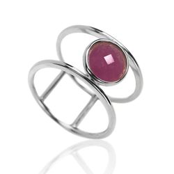 Anillo Plata Mujer ANM0018RH12RU Piedra Mineral Rubí
