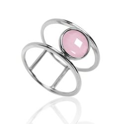 Anillo Plata Mujer ANM0018RH16CR Piedra Mineral Cuarzo Rosa