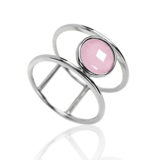 Anillo Plata Mujer ANM0018RH16CR Piedra Mineral Cuarzo Rosa