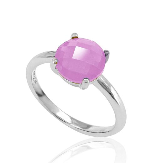 Anillo Plata Mujer ANM0019RH12AM Piedra Mineral Amatista