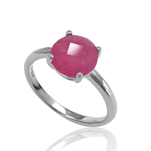 Anillo Plata Mujer ANM0019RH14RU Piedra Mineral Rubí