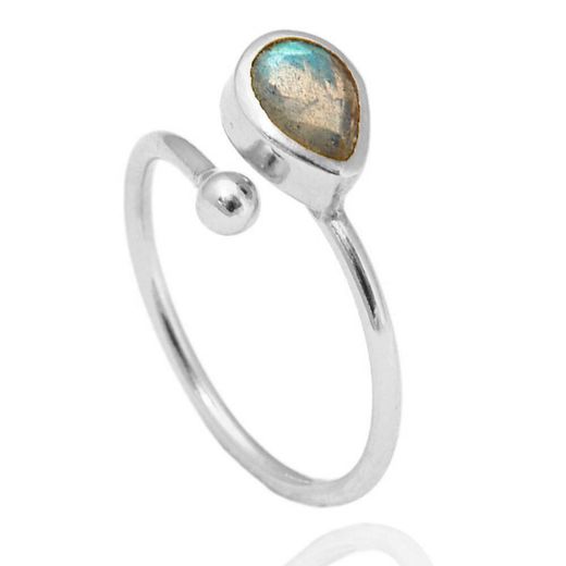 Anillo Plata Mujer ANM0035RH12LA Lagrima Piedra Mineral Labradorita