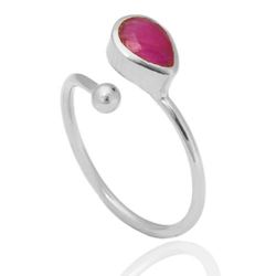 Anillo Plata Mujer ANM0035RH12RU Lagrima Piedra Mineral Rubí