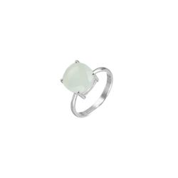 Anillo Plata Mujer ANM0040RH12CA Piedra Mineral Calcedonia Cuadrada