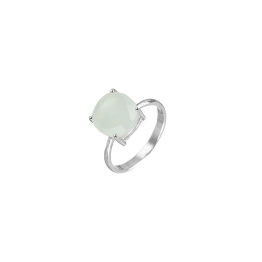 Anillo Plata Mujer ANM0040RH16CA Piedra Mineral Calcedonia Cuadrada