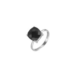 Anillo Plata Mujer ANM0040RH16OX Piedra Mineral Onix Negro Cuadrada