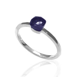 Anillo Plata Mujer ANM0052RH12AM Piedra Mineral Amatista Cuadrada