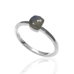 Anillo Plata Mujer ANM0052RH12LA Piedra Mineral Labradorita Cuadrada