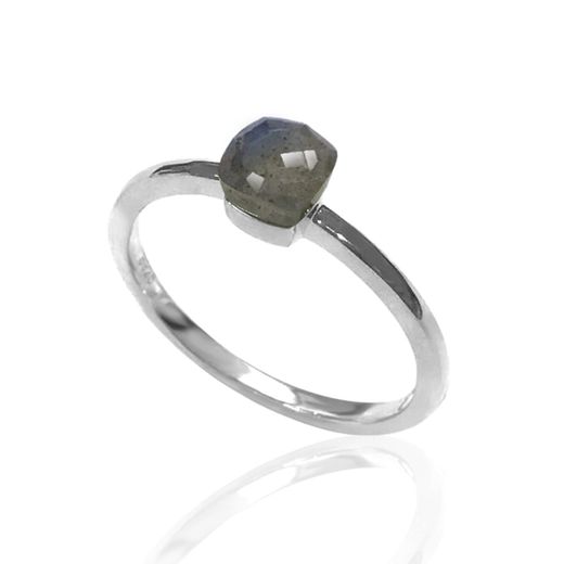 Anillo Plata Mujer ANM0052RH14LA Piedra Mineral Labradorita Cuadrada